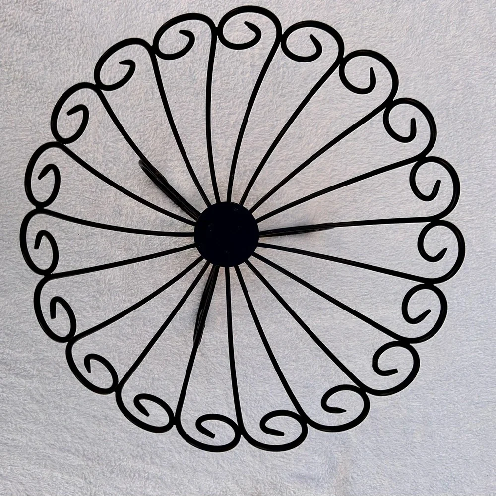 Wrought Iron Scroll Table Fruit Basket Bowl 12” Round